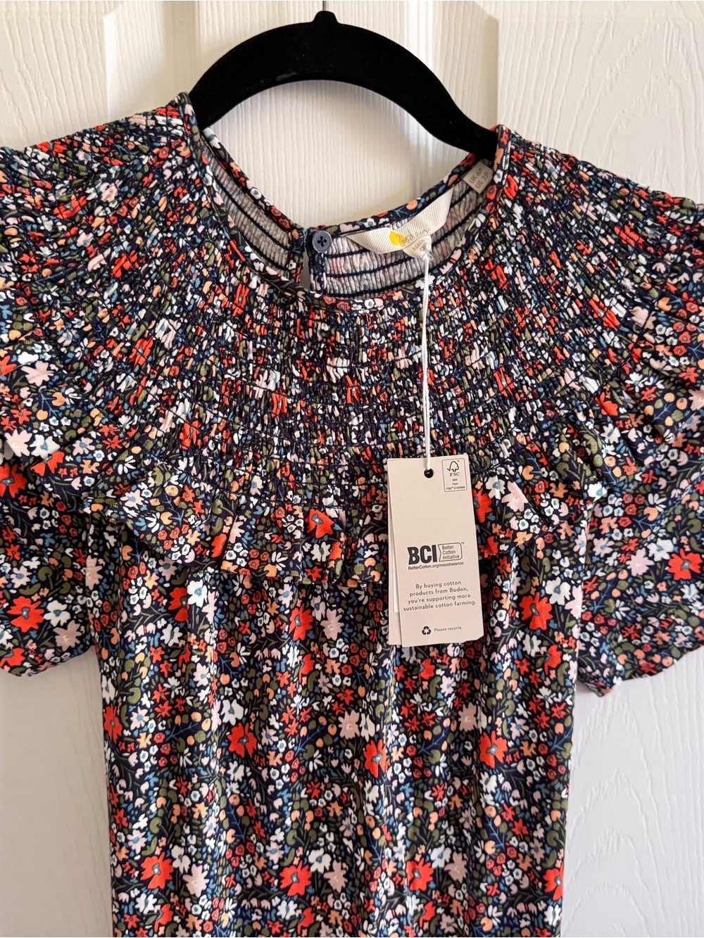 Boden Yoke Floral Smocked Ruffle Midi Maxi Dress in Multicolor Flowers NWT sz2 - Picture 4 of 4